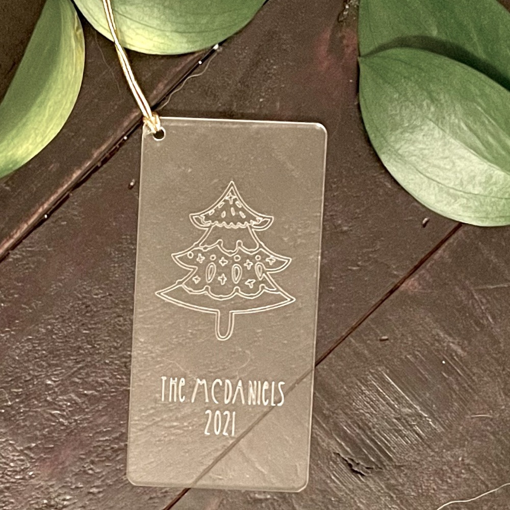 Custom engraved acrylic family ornament
